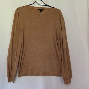 J Crew Re Imagined Women’s Crewneck SzM Long Sleeves Pleated Shoulder & Cuff